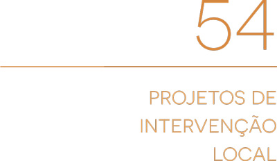 54 projetos de intervenção local.