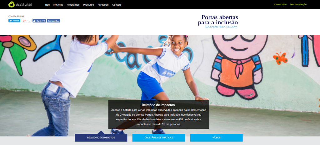 Homepage do novo hotsite Portas Abertas